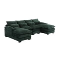 thumbnail image 7 of MOONMISS Chenille Upholstered U-Shaped Oversized four-seater Living Room Sectional Sofa With Wooden Frame-Emerald, 7 of 7