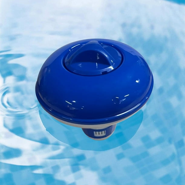 Dispensador de productos químicos para piscinas flotantes | Soporte flotante para tabletas de cloro de alta resistencia | Flujo ajustable | Se adapta a pestañas de 1-2 pulgadas | PVC | Para piscinas