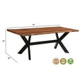 thumbnail image 5 of Taran Designs Harper 81" Live Edge Solid Wood Dining Table in Brown/Black, 5 of 5