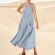 thumbnail image 1 of WILLBEST Vestido Corto De Verano Para Mujer, Color Liso, Sin Mangas, Cuello En V, Elegante, Holgado, Informal, Largo, Con Bolsillos, Cómodo Y Elegante Para Uso Diario., 1 of 3