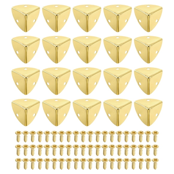 8 Pcs Furniture Corner Edges Protector, 23mm Metal Edge Guard with Screws, Light Gold