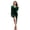 Dark Green, variant on Women's Ruched Slit Surplice Wrap Dress 95% Polyester 5% Spandex Fabric with Sheer Detail and Stretch Flattering Fit