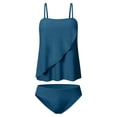 thumbnail image 4 of Strapless Tankini Swimsuits for Women 2 Piece Bandeau Blouson Swim Top with Bikini Bottom Tummy Control Bathing Suits, 4 of 7