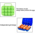 thumbnail image 4 of Caja de huevos portátil, 2 piezas Caja de huevos de plástico portátil 12 rejillas Caja de almacenamiento Contenedor Bandeja de huevos Caja de huevos plegable para acampar al aire libre (azul, verde) JM, 4 of 5