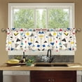 thumbnail image 4 of Yayeee Kitchen Curtains Tier Set of 2 Light Filtering 57"x24" Over Sink Window Panels, Retro Triangles, 4 of 7