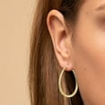 thumbnail image 3 of Alexcraft Gold Hoop Earrings | Oval Silver Plated Hoop Earrings for Women | Hypoallergenic Big Teardrop Hoop Earrings Large Chunky Huggie Hoops for Womens, 3 of 7