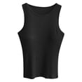 thumbnail image 5 of uvwlwu Women's Ribbed Racerback Tank Top Crewneck Slim-Fit Sleeveless Casual Layering Shirt,L, 5 of 5