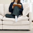 thumbnail image 2 of Cloud-Like Modular Chenille 3-Seat Sectional Sofa with Movable Ottoman – Customizable L-Shaped/U-Shaped Seating for Living Rooms, Beige, 2 of 11