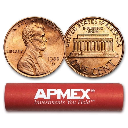 1988-D Lincoln Cent 50-Coin Roll BU