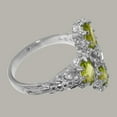 thumbnail image 4 of LBG British Made 10k White Gold Natural Diamond & Peridot Womens Engagement Ring - 33 size options - Size 4.75, 4 of 6