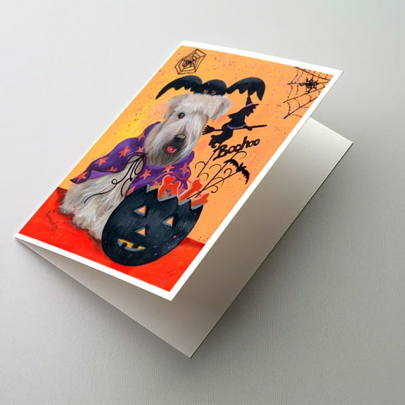 Wheaten Terrier Halloween Greeting Cards and Envelopes Pack of 8