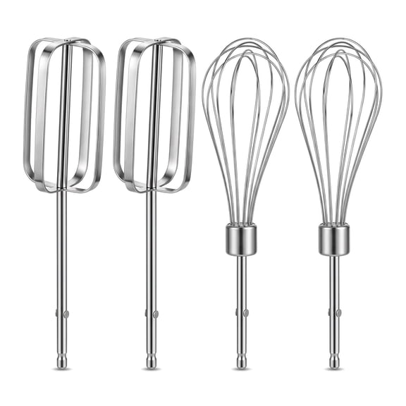 4 Pack Hand Mixer Beaters, Stainless Steel Replacement Whisk Attachments Compatible with Hamilton Beach 62682RZ, 62692, 62695V and 64699, 2 Pairs