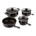thumbnail image 1 of Gibson 7 Piece Carbon Steel Nonstick Pots and Pans Cookware Set with Lids, Black, 1 of 3