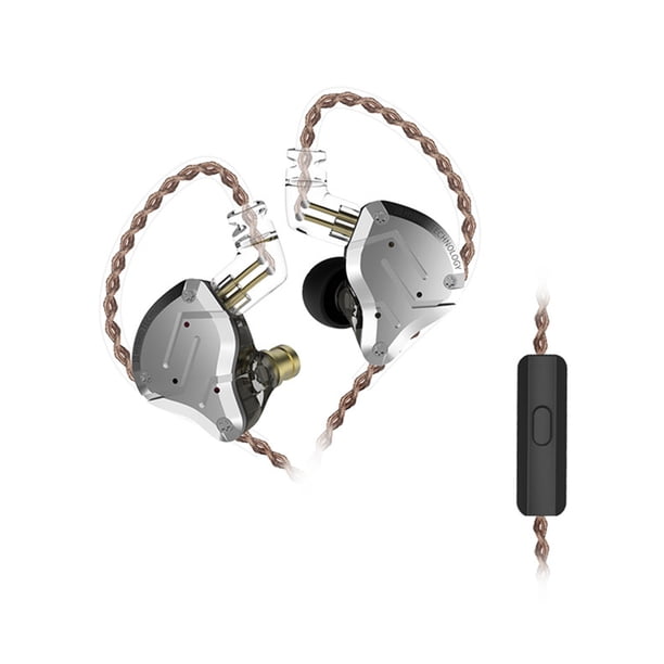 Auricular KZ ZS10 pro Tecnología híbrida a prueba de sudor Auriculares deportivos con cable Auriculares portátiles para caminar Sonido Música Manos libres Correr Negro con micrófono Vogacara EL005374-02B
