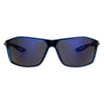 thumbnail image 2 of Mens Xloop Sport Rectangular Warp Large Plastic Sunglasses Black Blue Blue Mirror, 2 of 4