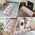 thumbnail image 5 of 2'x6' Rug Runners for Hallways Kitchen, Purple Flowers Non Slip Entryway Beside Floor Carpet Runner, Butterfly Spring Floral Rustic Farmhouse Laundry Room Bedroom Throw Rugs Mat for Family Pet, 5 of 8