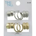 thumbnail image 2 of Time and Tru Women's Two Tone Textured and Smooth Hoop Earring Set, 6-Piece, 2 of 9