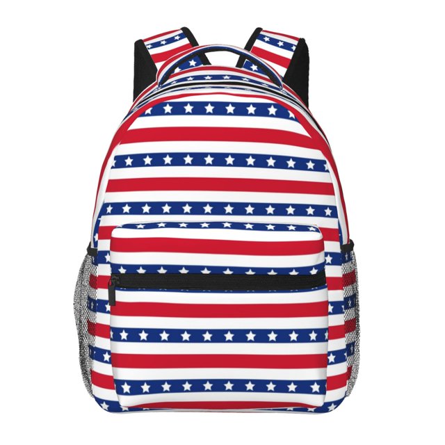 Easygdp Stars And Stripes Mochila Ergonómica Versátil para Laptop - Múltiples Bolsillos, Correas Ajustables, Unisex para Escuela, Viajes y Actividades al Aire Libre-One Size