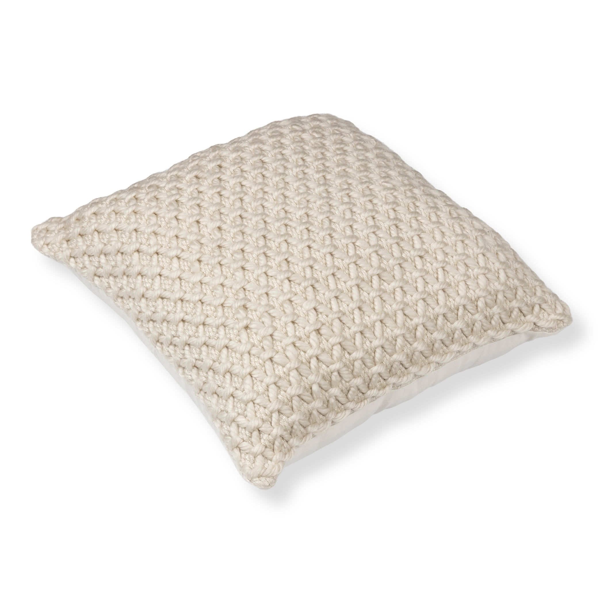 (1 pack) Mainstays Honeycomb Ivory Throw Pillow, 18" x 18" (1 count)