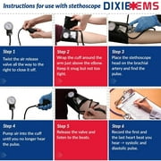 Dixie EMS Manual Blood Pressure Cuff Sphygmomanometer & Medical Stethoscope Kit for Rapid Care- Teal