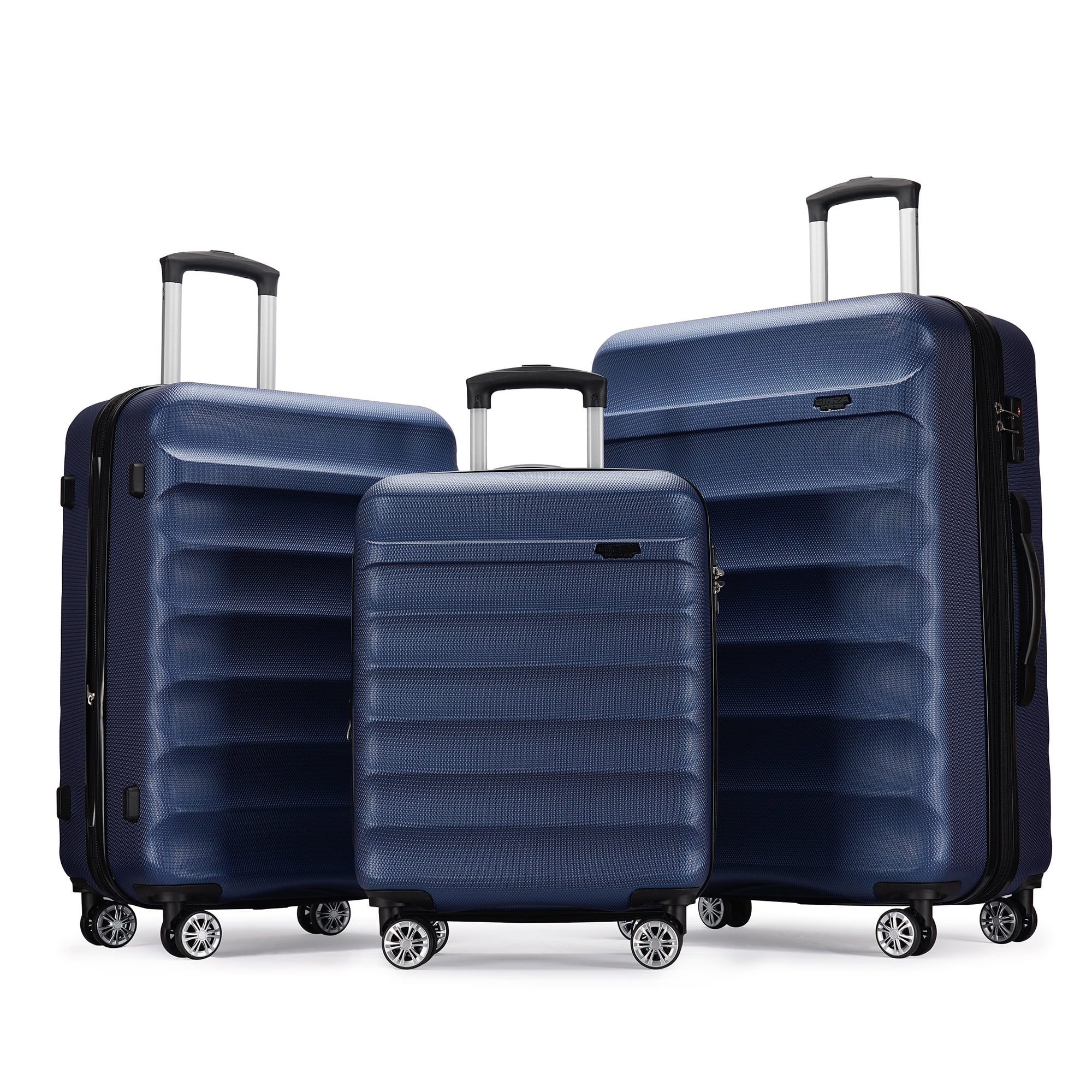 Ginza Travel 3 Piece Luggage Set Expandable ABS Hard Shell luggage Set ...