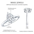 thumbnail image 5 of Rosec Jewels Certified Moissanite Pear Shaped Engagement Ring 2 Carat - 7X10 mm Moissanite Solitaire Ring - D-VS1 Quality, 10K White Gold, US 9.00, 5 of 8