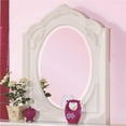 thumbnail image 1 of Benzara Wooden Decorative Oval Mirror, White, 1 of 1