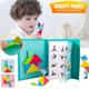 thumbnail image 1 of Wooden Pattern Tangram Magnetic Puzzle Shape Blocks Jigsaw Book Brain Teasers Stacking Games Early Educational Learning Challenge IQ Toy for Kids(3+ Years Old), 1 of 4