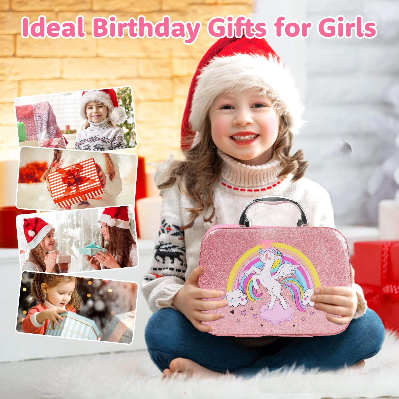 JBeeCtrl Kids Washable Makeup Set with Unicorn Case photo 3