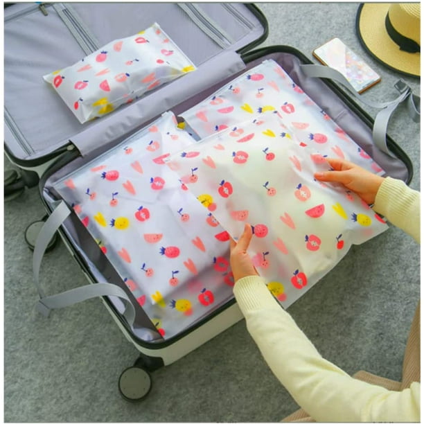 15 Pieces Travel Clothes Storage Bag Travel Bags Storage Bags Travel Packing Bags Double Zipper Travel Bags Roll Up Reusable Travel Space Saver Storage Bags Clothing Sorting Bag pink 20 28cm Walmart.c...