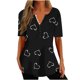 thumbnail image 1 of Tops Cortos para las Mujeres Impresas Blusas Botón Camiseta Manga Corta Cuello en V, Top de Moda para Primavera Verano, 1 of 5