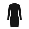 thumbnail image 6 of Kiplyki Women's Long Sleeve Fall Dress Round-Neck Solid Color Shirring Dress, 6 of 7