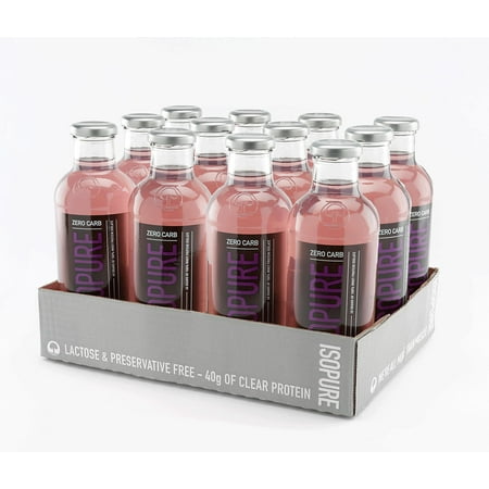 Isopure Zero Carb Protein Drink, Grape Frost, 40g Protein, 12 Ct