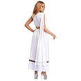 thumbnail image 3 of Hansber Women Ancient Greek Princess Roman Toga Dress One Shoulder Full Length Praise Dance Tunic Dress White 3XL, 3 of 7