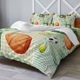 4 Piece Duvet Cover Set Twin, Sports Balls Basketball Football Soft — free download