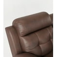 thumbnail image 3 of Modern Leather Reclining Sofa 220cm with Drop Down & Cupholders - Brown, 3 of 11
