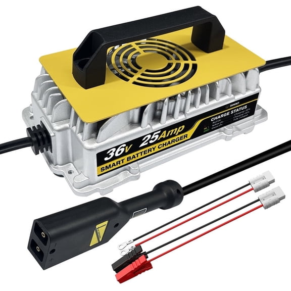 36V 25A Golf Cart Battery Charger 950W Smart Battery Charger with IP65 Waterproof, for Lead-Acid Batteries (Pallet Jack/Floor Scrubber/Golf Cart)