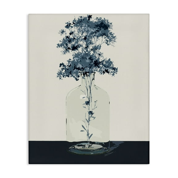 Stupell Industries Blue Nature Sprigs Plants & Flowers Painting Wrapped Canvas Art Print Wall Art, 16 x 20