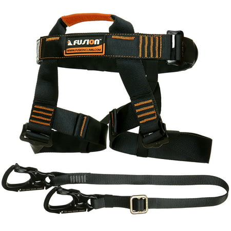 Fusion Climb Tactical Edition Adults Commercial Zip Line Kit Harness/Lanyard Bundle