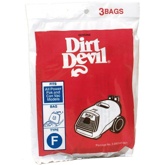 Dirt Devil 3200147001 Type F Standard Vacuum Bag - pack of 3