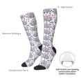 thumbnail image 4 of Logiee Violets Flowers Print Gift Stocking Stuffers,Adult Stockings,Novelty Socks,Funny Socks Birthday Running Walking Sleeping, 4 of 6