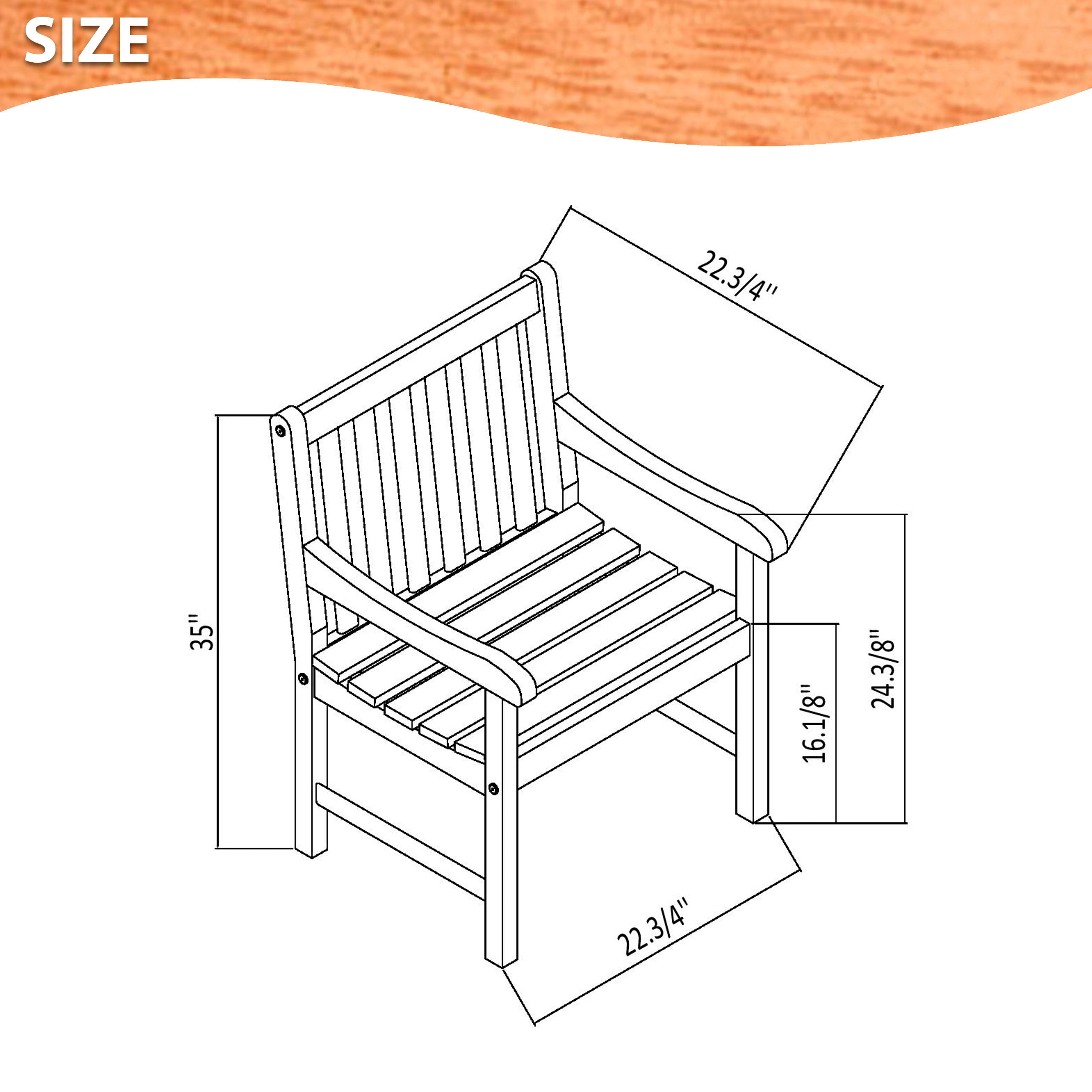 Amazonia Milano Solid Wood 100% FSC Patio Dining Armchair