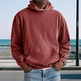 thumbnail image 2 of Resicozy Acid Wash Hoodie Crewneck Sweatshirt for Mens Pullover Oversized Men's Fashion Hoodies Sweatshirts Vintage Tops Red XL, 2 of 6