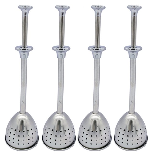 4 Uds. Infusor de té hemisférico de acero inoxidable colador de té tamices de harina de azúcar filtros de agitador de azúcar en polvo (semicircular)