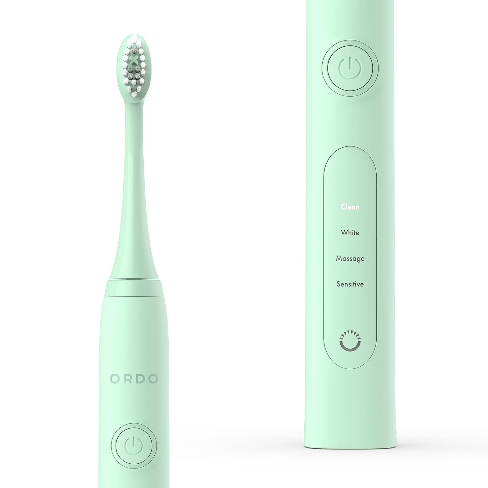 Ordo Sonic Electric Toothbrush Advanced Smart Tech with 4 Brushing Modes Fast Rechargeable Battery and Silicone-Polishing Element USB Charger for Adults Mint Green