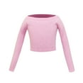 thumbnail image 2 of HUANBAI Kids Girl's Ballet Sweater Soft Warm Up Active Sweater Dance Sweater For Leotards 5-6 Years, 2 of 7