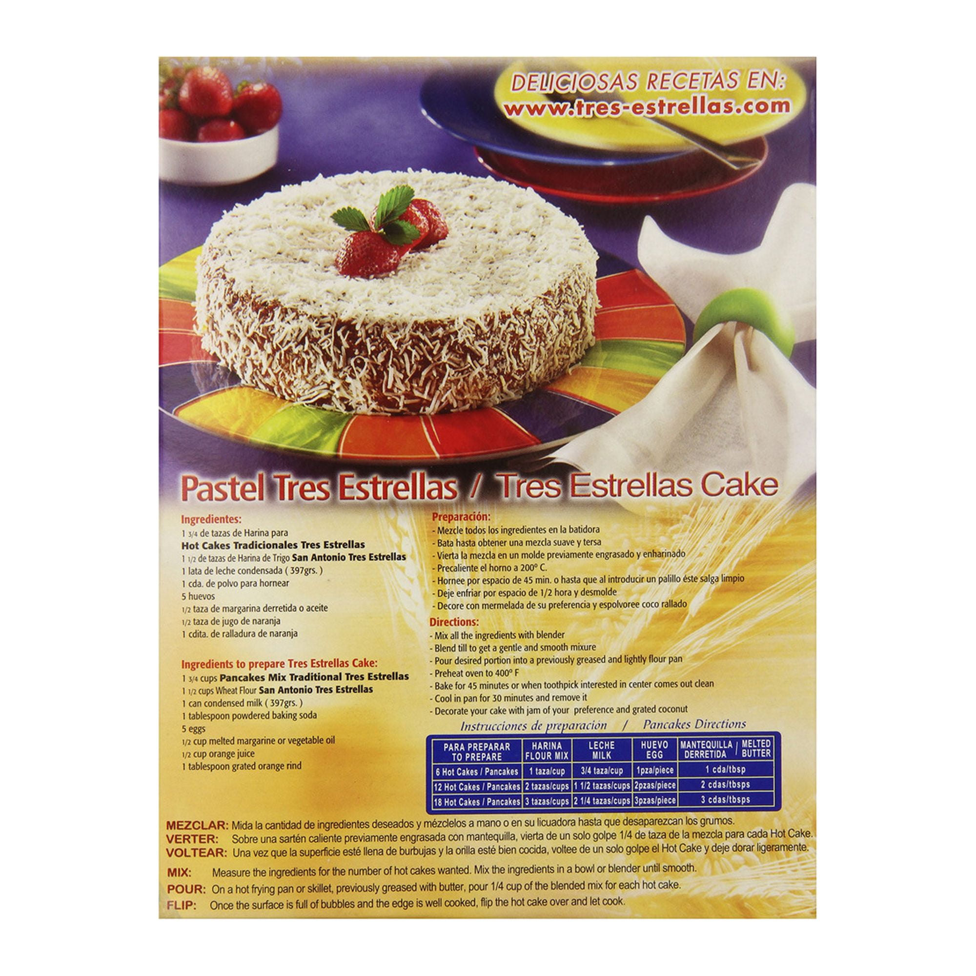 Tres Estrellas Traditional Hot Cakes Mix, (Pack of 3)
