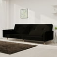 thumbnail image 1 of vidaXL 2-Seater Sofa Bed with Two Pillows Black Velvet, 1 of 5