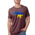 thumbnail image 1 of CafePress - Outline Ukraine Flag And Map Cracked Men's Deluxe - Mens Tri-blend T-Shirt, 1 of 1