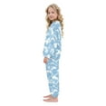 thumbnail image 4 of Fluffy Pajamas Set Fuzzy Winter Warm Pj Sets Pullover Tops and Long Pants Light Blue Waves Pattern X-Small, 4 of 8